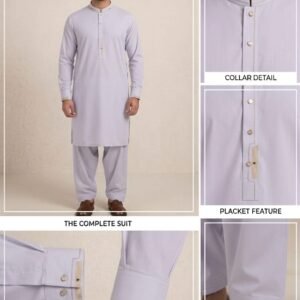 Premium Pale Lavender Shalwar Kameez – Complete Suit